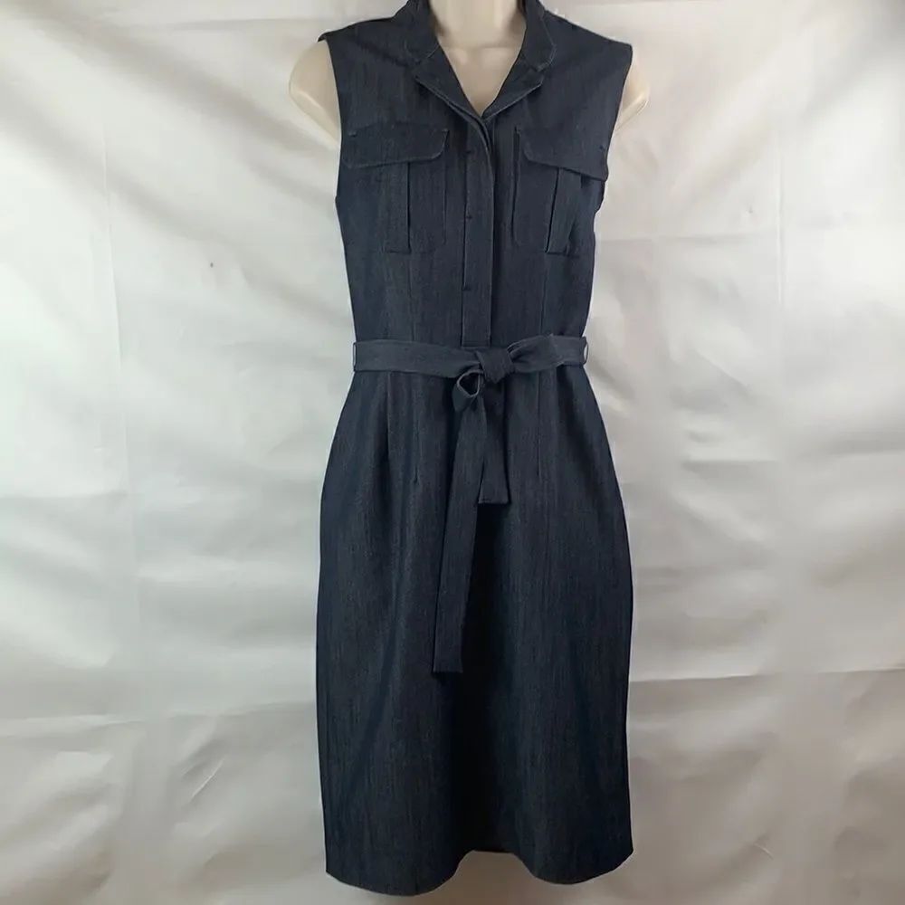 Marvin Richards blue belted shirt dress